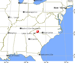USA map showing lcation of NC and Lake Lure